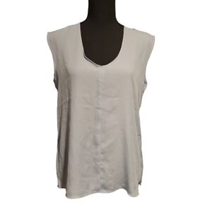 Stella Luce Blouse Light Blue 100% polyester pull on V-neck Size M